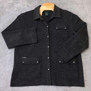 Lauren Ralph Lauren Jacket Womens XL Gray Wool Blend Snap Up Front Shacket